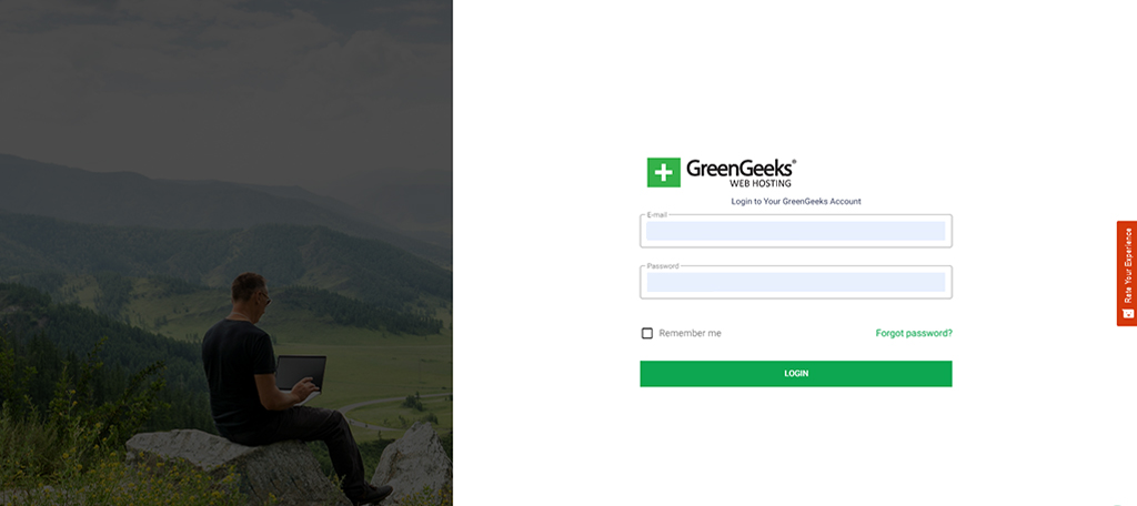 GreenGeeks Login Screen
